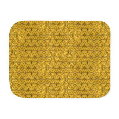 Flower of Life Deep Gold | Sacred Geometry Sherpa Blanket