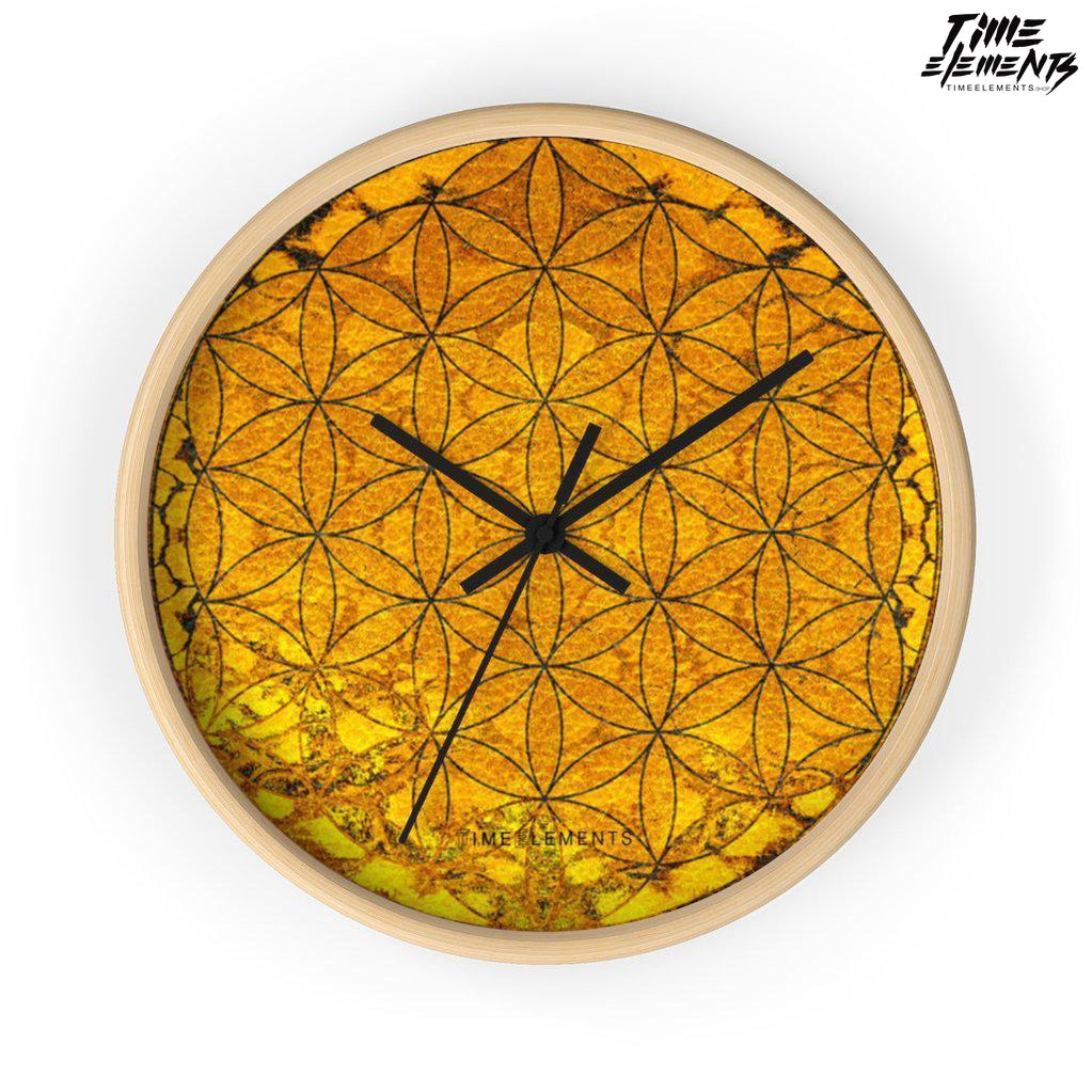 Flower of Life Deep Gold | Sacred Geometry Wall clock