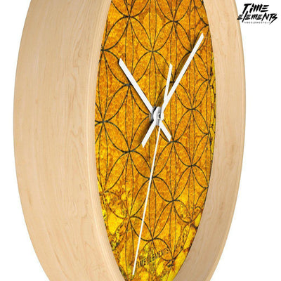 Flower of Life Deep Gold | Sacred Geometry Wall clock