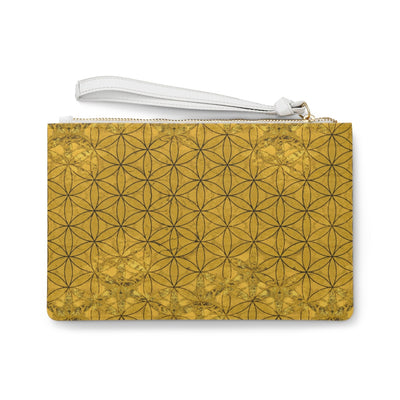 Flower of Life Deep Gold | Sacred Geometry Wristlet Clutch Bag