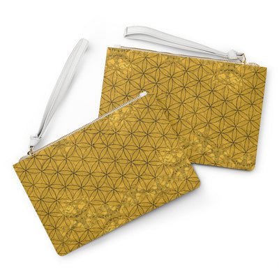 Flower of Life Deep Gold | Sacred Geometry Wristlet Clutch Bag