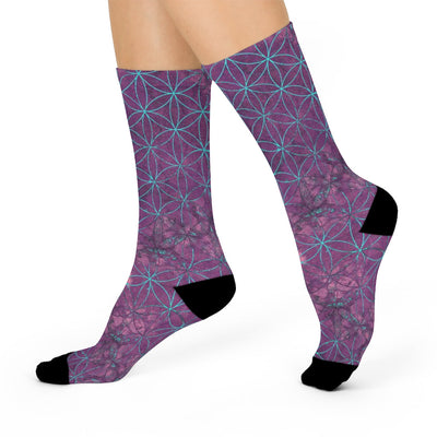 Flower of Life Deep Purple | Sacred Geometry Crew Socks