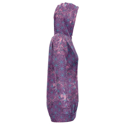Flower of Life Deep Purple | Sacred Geometry Long Hoodie Dress
