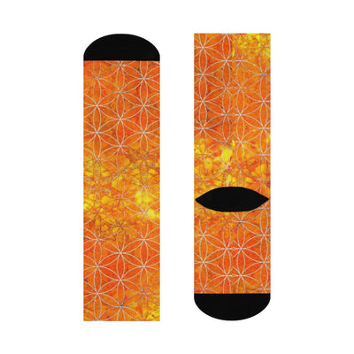 Flower of Life Fire Orange | Sacred Geometry Crew Socks