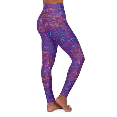 Flower of Life Hot Purple | Sacred Geometry Yoga Leggings