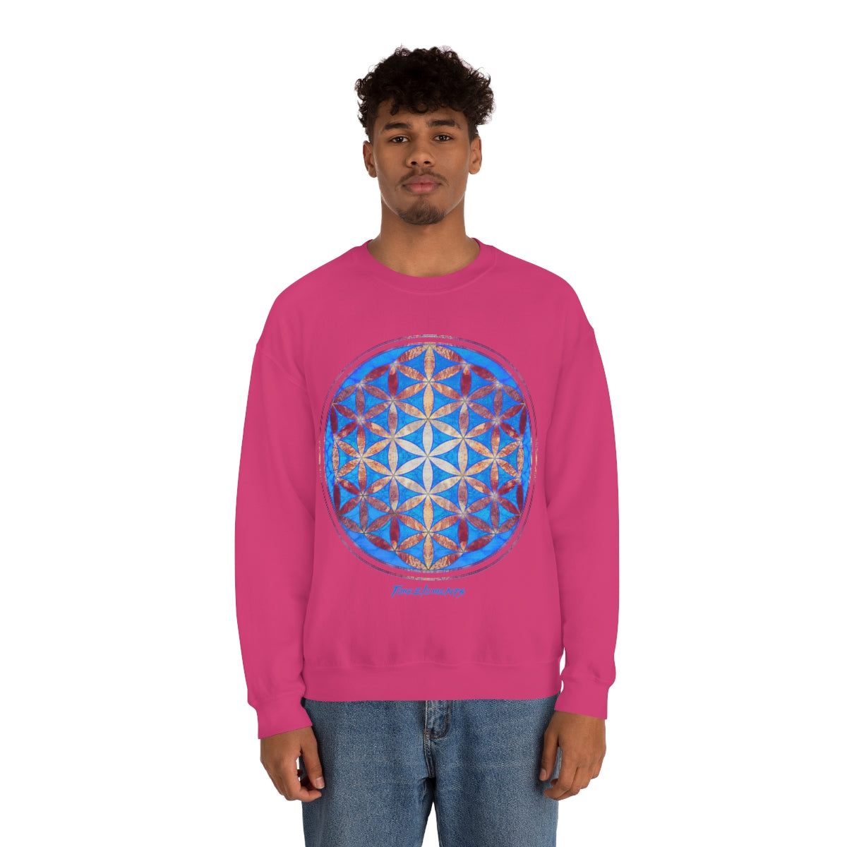 Flower of Life Magenta Blue | Sacred Geometry Sweatshirt