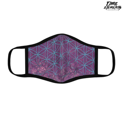 Flower of Life Purple Aqua | Sacred Geometry Fitted Face Mask