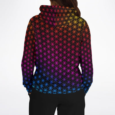 Flower of Life Rainbow Pattern Black | Sacred Geometry Unisex Hoodie