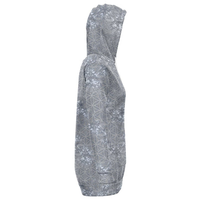 Flower of Life Silver Grey | Sacred Geometry Hoodie Dress