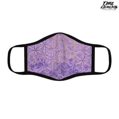 Flower of Life Violet Gold | Sacred Geometry Fitted Face Mask