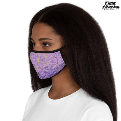 Flower of Life Violet Gold | Sacred Geometry Fitted Face Mask
