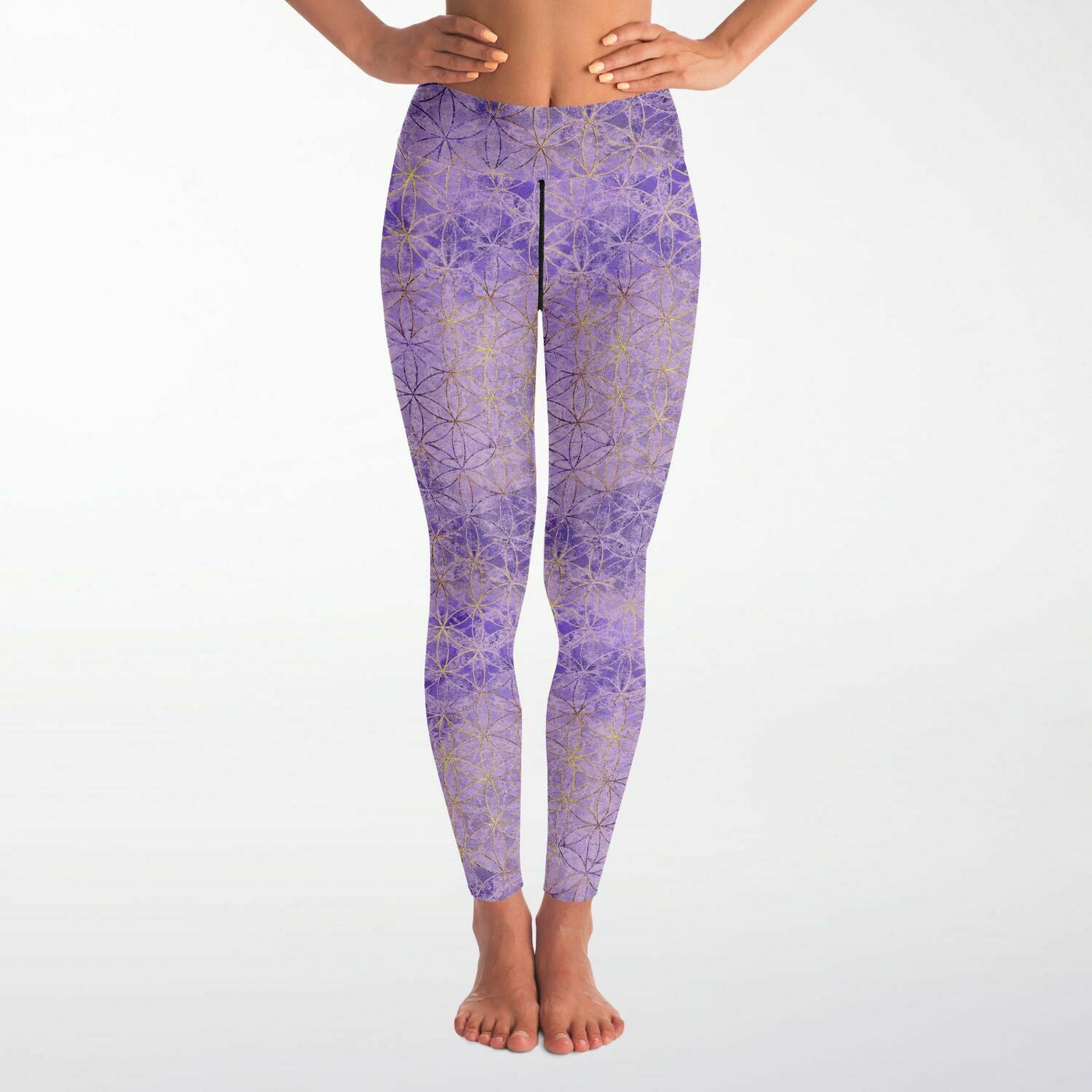 Flower of Life Violet Gold - Sacred Geometry | Yoga Leggings