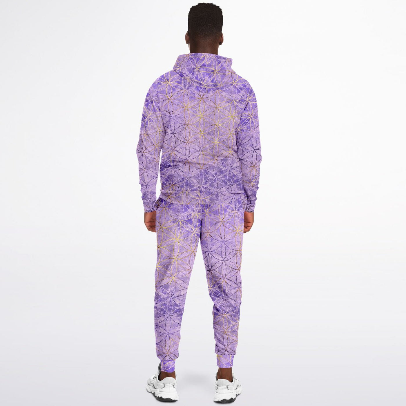 Flower of Life Violet | Sacred Geometry Unisex Zip Up Hoodie And Joggers Set