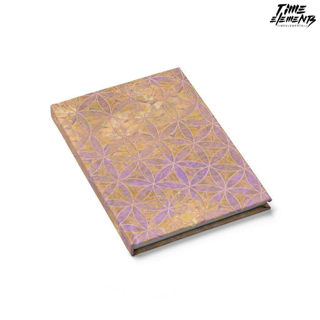 Flower of life Violet Orange | Sacred Geometry Hardcover blank journal