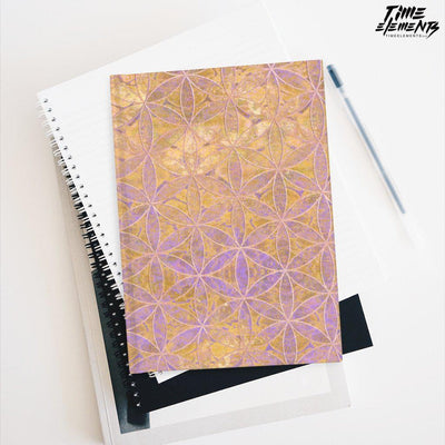 Flower of life Violet Orange | Sacred Geometry Hardcover blank journal