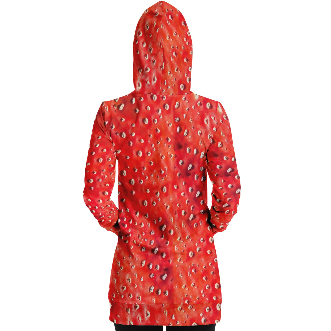Fly Agaric all-over | Hippie Raver Long Hoodie Dress