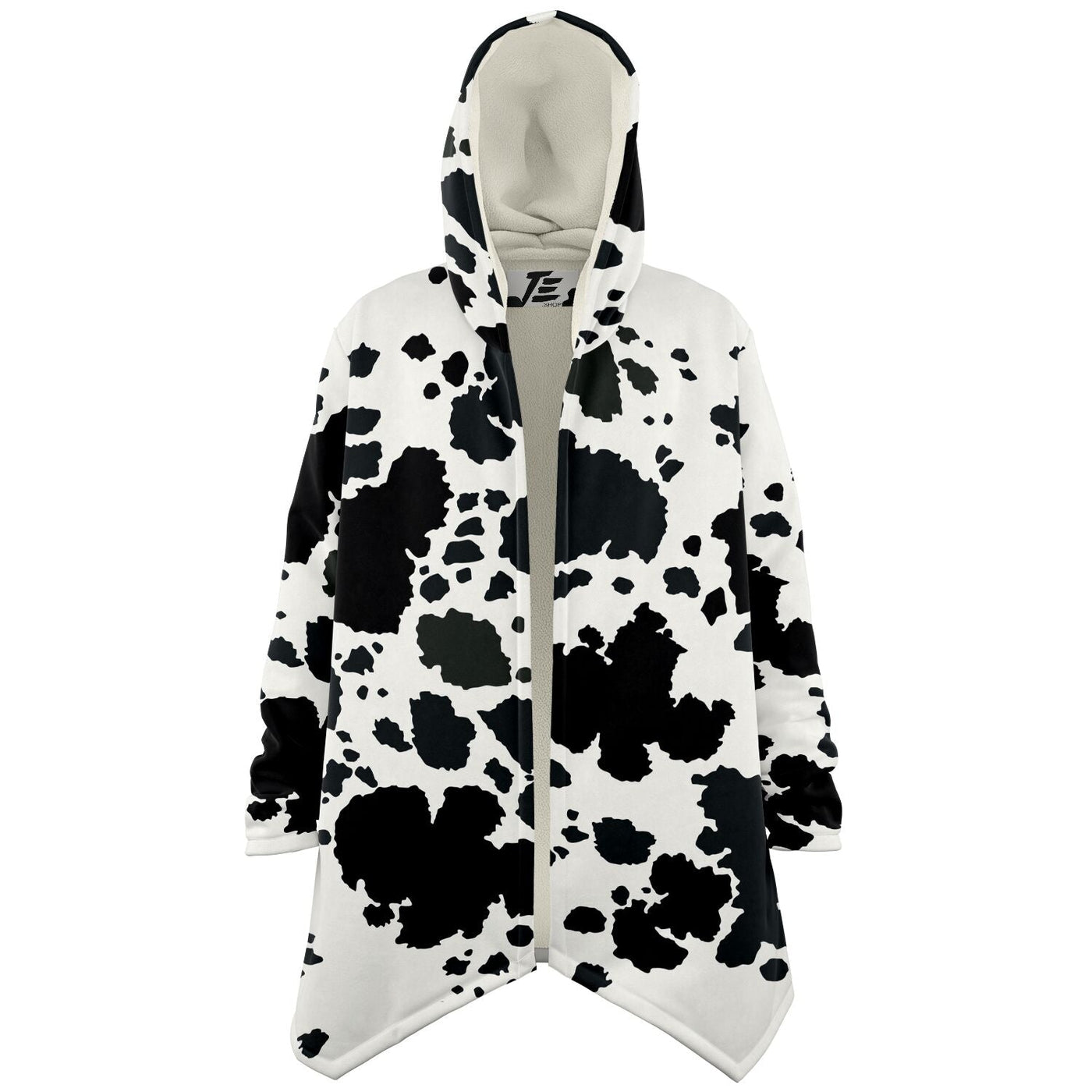 Funky Cowhide Pattern Sherpa Cloak | Short sleeves Microfleece Cloak