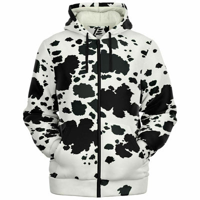 Funky Cowhide Pattern sherpa Hoodie | Sherpa Lined hoodie