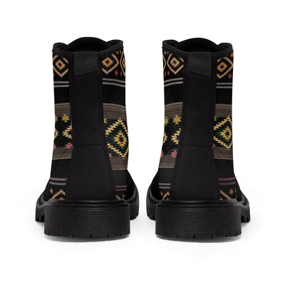 Funky Shaman Black Gold - Native American Pattern | Women's Canvas Boots
