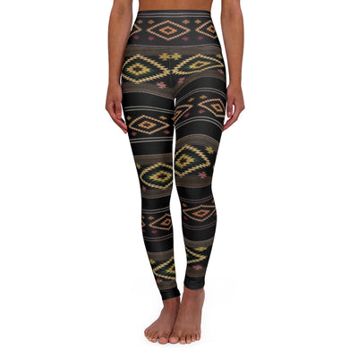 Funky Shaman Black Gold | Native American Yoga Leggings