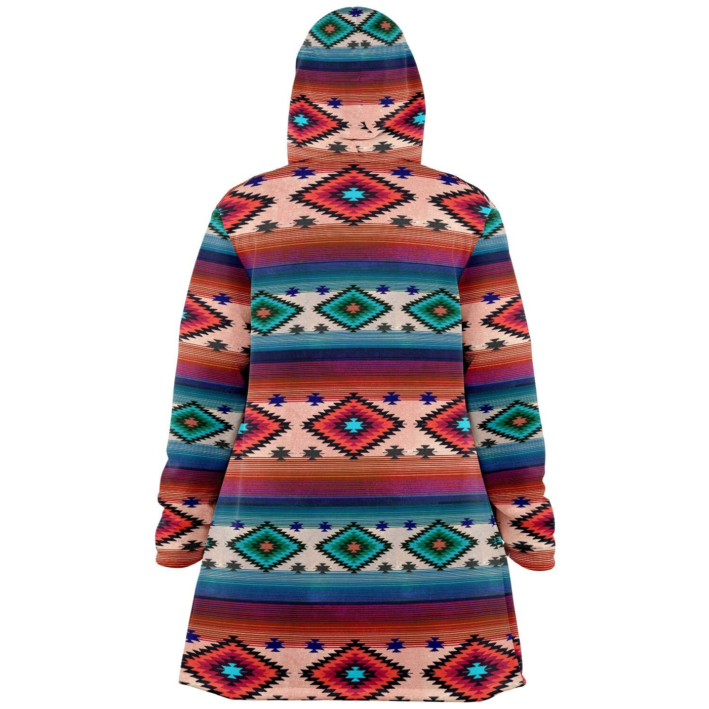 Funky Shaman Blue Beige | Native American Hooded Cloak