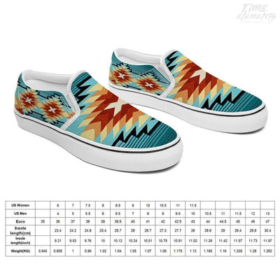 Funky Shaman Blue Sienna - Native American Shoes | Slip-on Sneakers