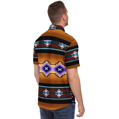 Funky Shaman Burnt Amber Purple | Native American Short Sleeves Shirt