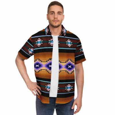 Funky Shaman Burnt Amber Purple | Native American Short Sleeves Shirt