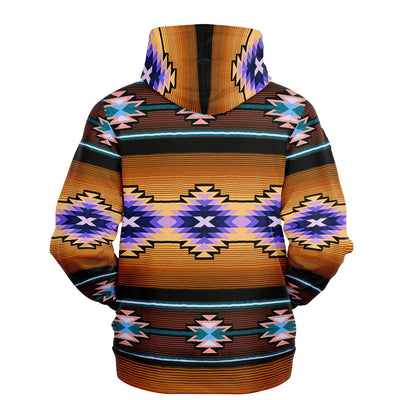 Funky Shaman Burnt Amber Purple | Native American Zipped Hoodie