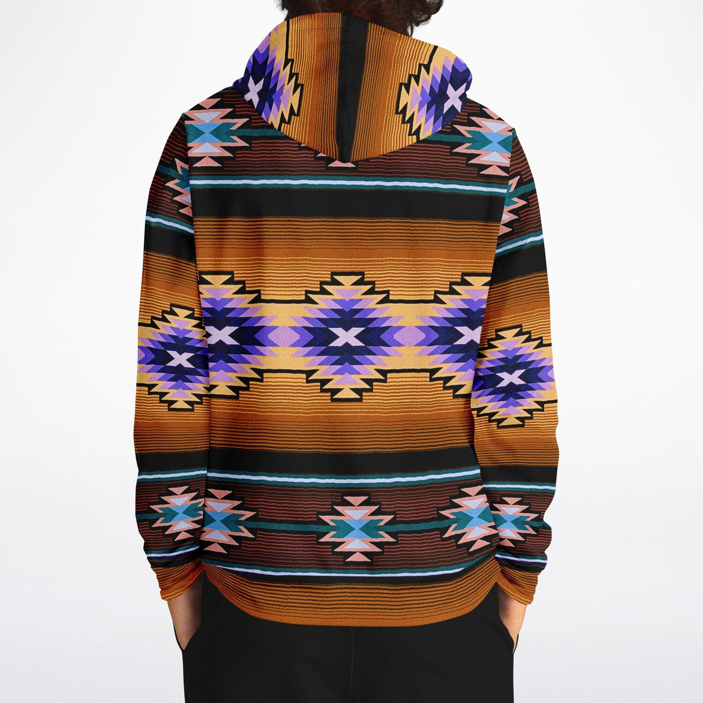 Funky Shaman Burnt Amber Purple | Native American Zipped Hoodie