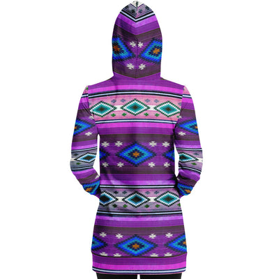 Funky Shaman Icy Blue | Native American Long Hoodie Dress
