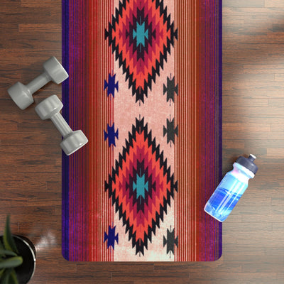 Funky Shaman Orange Purple | Native American Rubber Yoga Mat