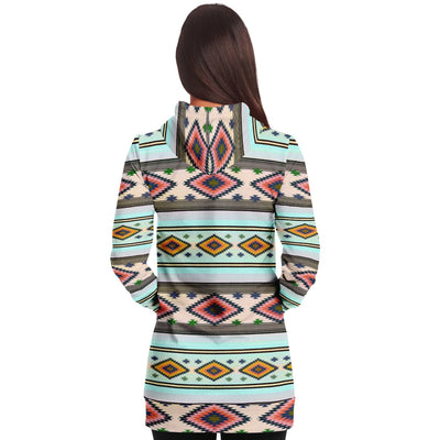 Funky Shaman Pale Mint | Native American Long Hoodie Dress