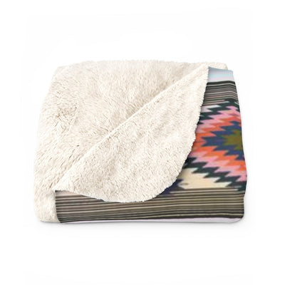Funky Shaman Pale Mint | Native American Sherpa Blanket