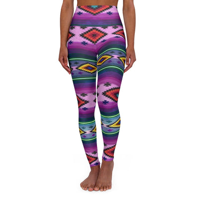 Funky Shaman Purple Yellow | Native American Yoga Leggings