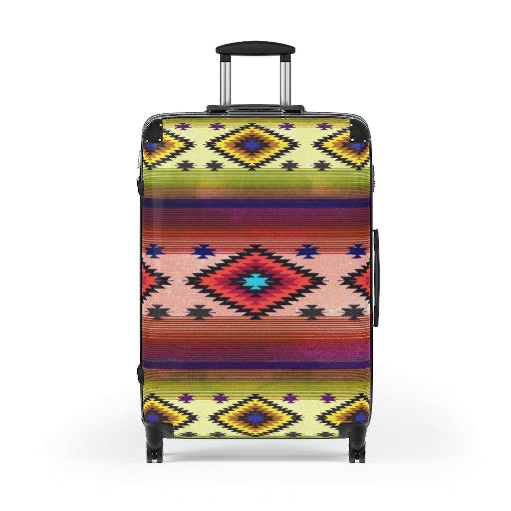 Funky Shaman Yellow Purple - Native American Design | Travel Suitcase Luggage (3 sizes)
