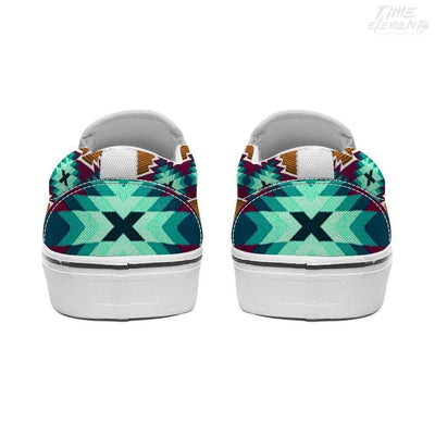 Funky shamanic Aqua Sienna - Native American Shoes / Slip-on Sneakers