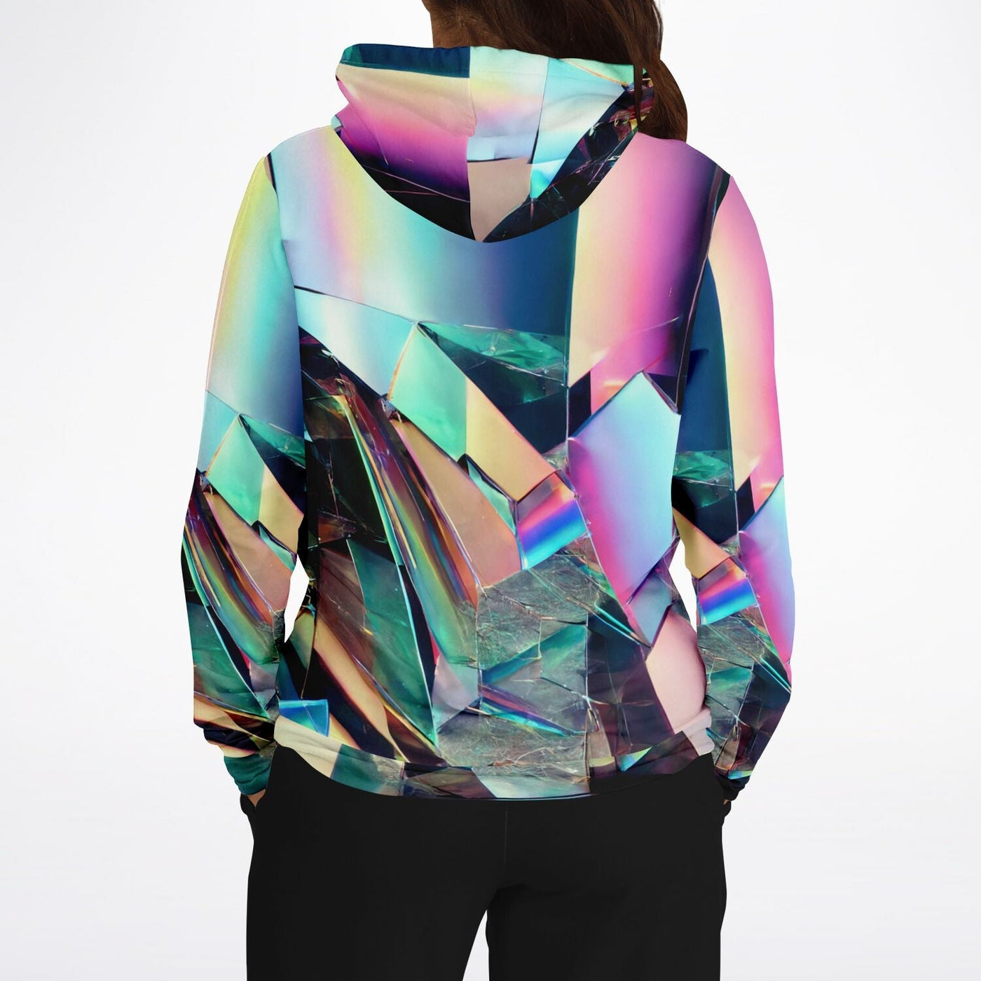 Glitchy Holographic Mirror Pattern | New Wave Unisex Fashion Hoodie