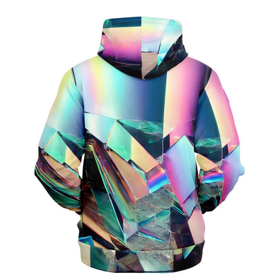 Glitchy Holographic Mirror Pattern | New Wave Unisex Fashion Hoodie
