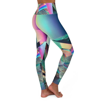 Glitchy Holographic Mirror Pattern | New Wave Yoga Leggings