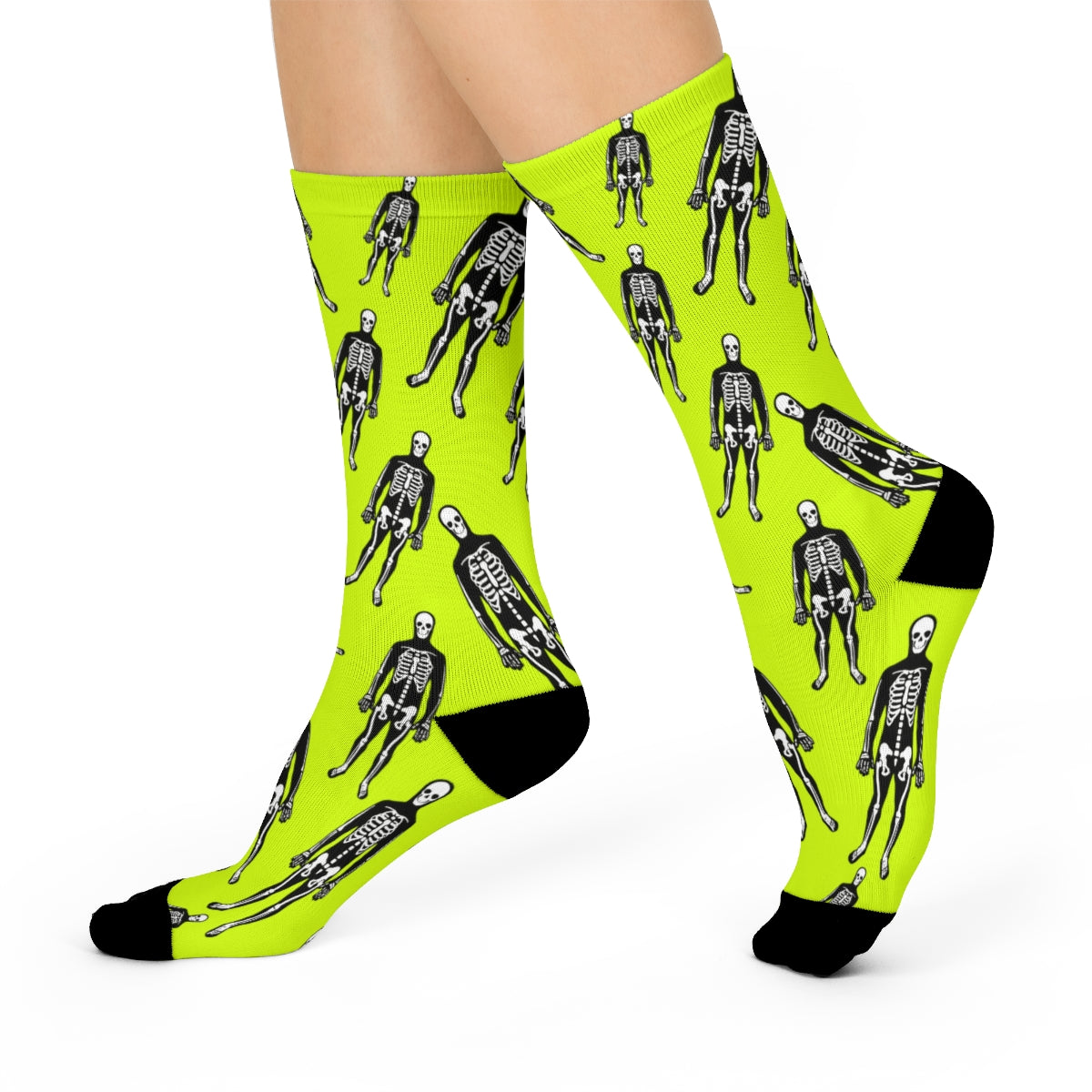 Halloween Skeletons - Psychobilly Pattern | Punk Fashion Crew Socks