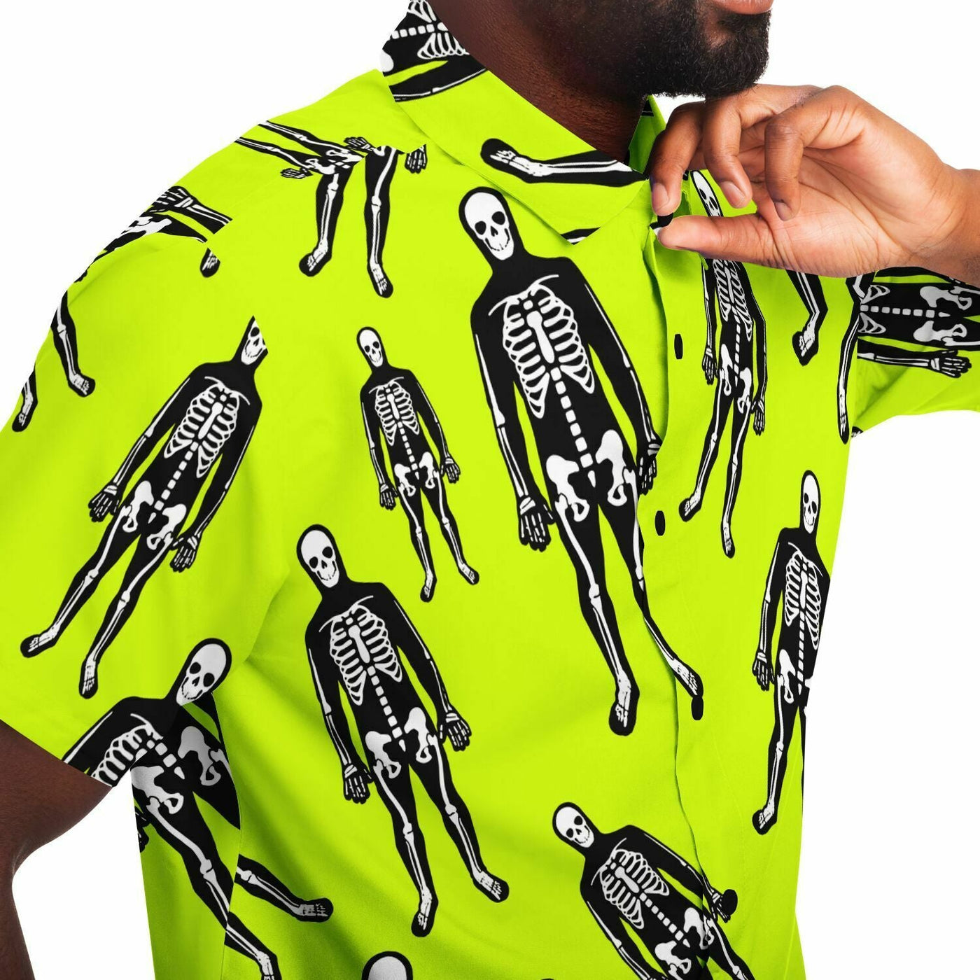 Halloween Skeletons - Psychobilly Pattern | Punk Fashion Short Sleeves Shirt