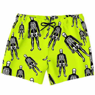 Halloween Skeletons - Psychobilly Pattern | Punk Fashion Swim Shorts
