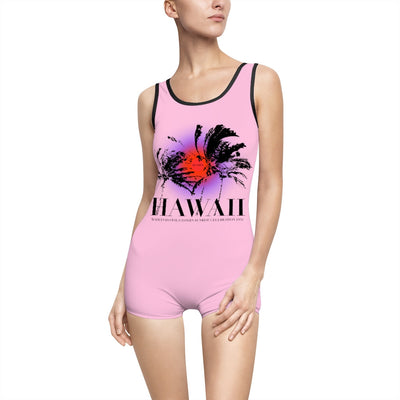 Hawaiian Sunrise - Waimanalo Bay 1970, Hawaii- Light Pink | Retro hipster Women's Vintage Swimsuit