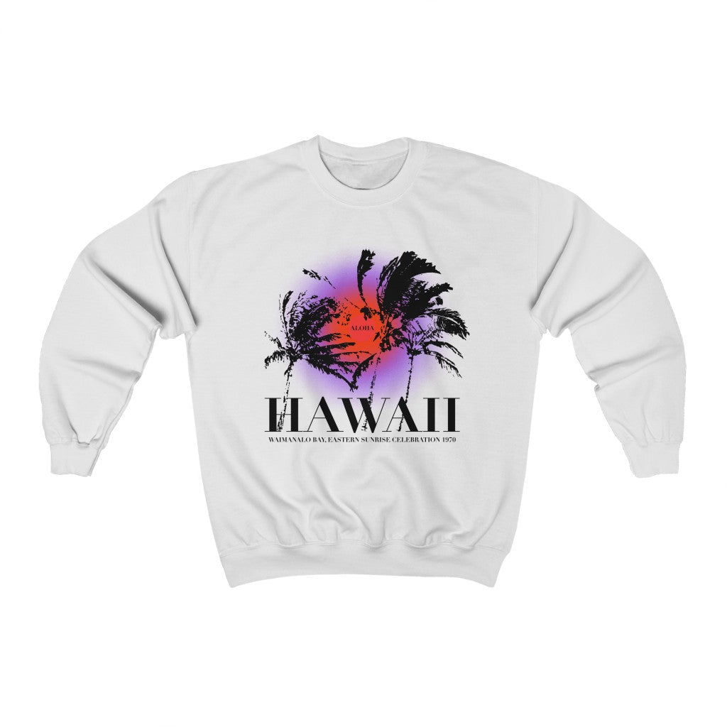 Hawaiian Sunrise - Waimanalo Bay 1970, Hawaii | Retro Hipster Sweatshirt