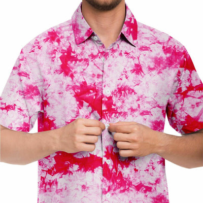 Hot Pink tie-dye Effect | Retro pop Short Sleeves Shirt