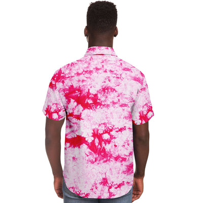 Hot Pink tie-dye Effect | Retro pop Short Sleeves Shirt
