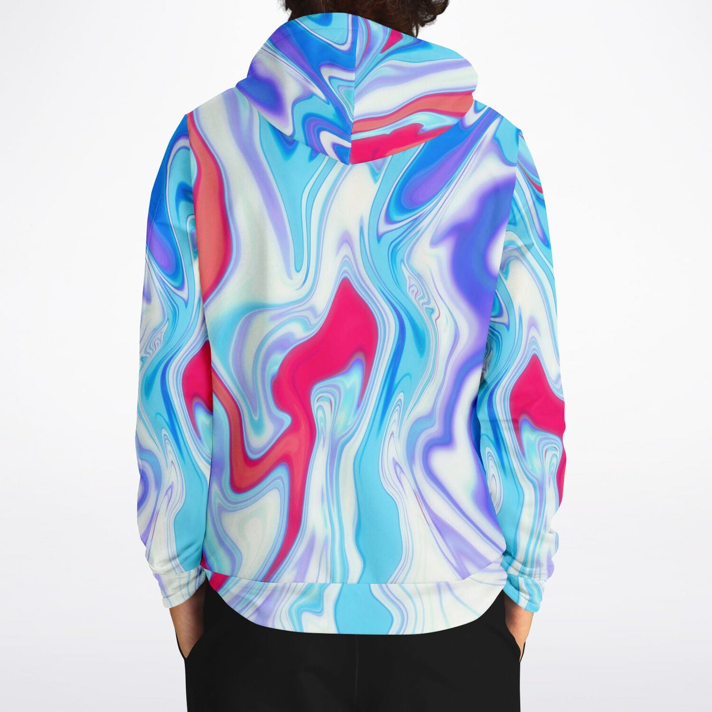 Iridescent Holographic Pattern Hoodie Blue-Pink | Unisex Fashion Hoodie
