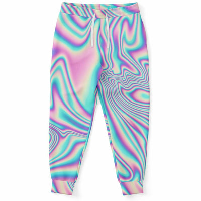 Iridescent Holographic Pattern Hoodie Glitch Effect | Fashion Jogger