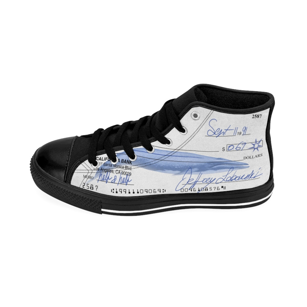 Lebowski's Postdated Check Shoes | High Top Canvas Sneakers